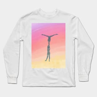 A pair doing a two-to-one handstand Long Sleeve T-Shirt